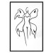Poster Butterfly Woman - black and white line art with a female silhouette and wings 119268 additionalThumb 24