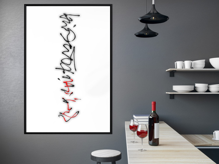 Wall Poster Calligraphy - abstract composition with a vertical blurry inscription 120468 additionalImage 3