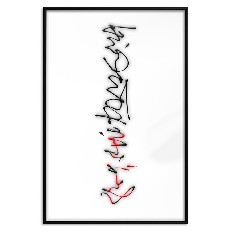 Wall Poster Calligraphy - abstract composition with a vertical blurry inscription 120468 additionalImage 18