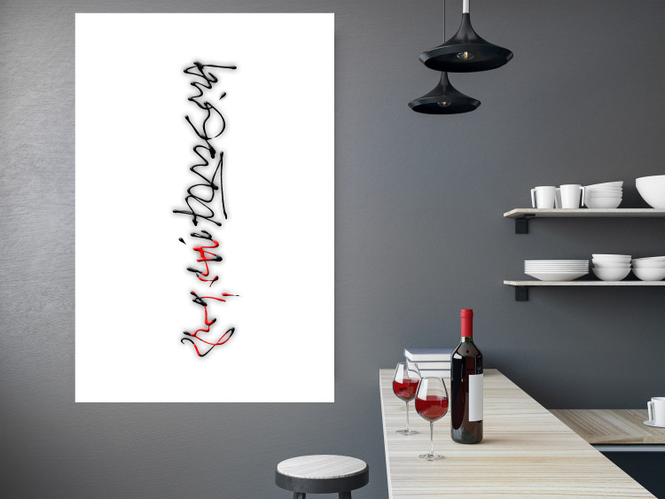 Wall Poster Calligraphy - abstract composition with a vertical blurry inscription 120468 additionalImage 2