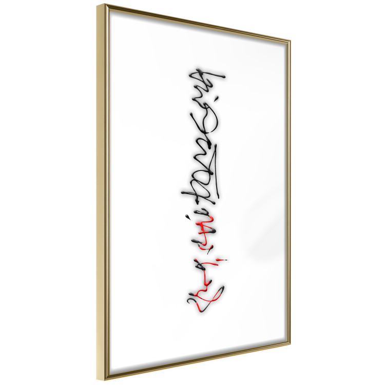 Wall Poster Calligraphy - abstract composition with a vertical blurry inscription 120468 additionalImage 6