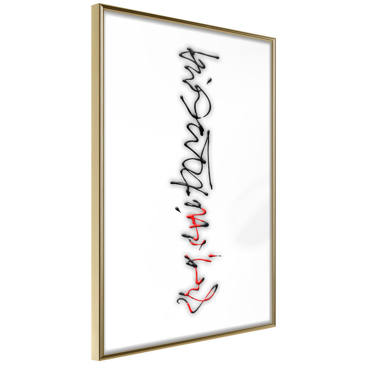 Wall Poster Calligraphy - abstract composition with a vertical blurry inscription 120468 additionalImage 12