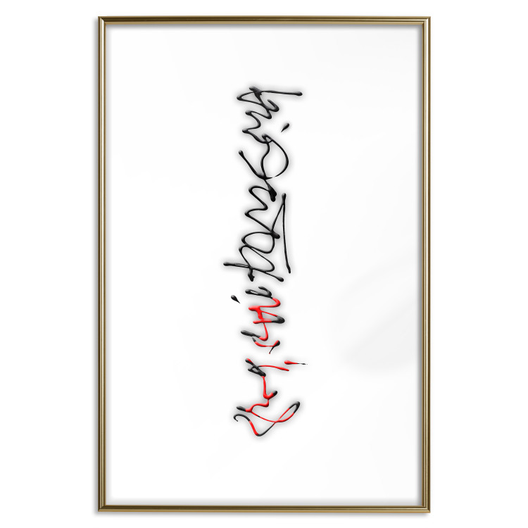 Wall Poster Calligraphy - abstract composition with a vertical blurry inscription 120468 additionalImage 14