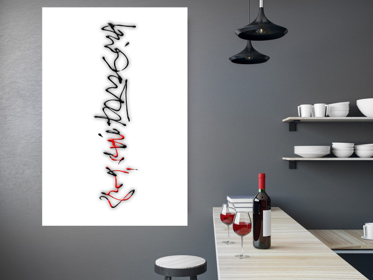 Wall Poster Calligraphy - abstract composition with a vertical blurry inscription 120468 additionalImage 17
