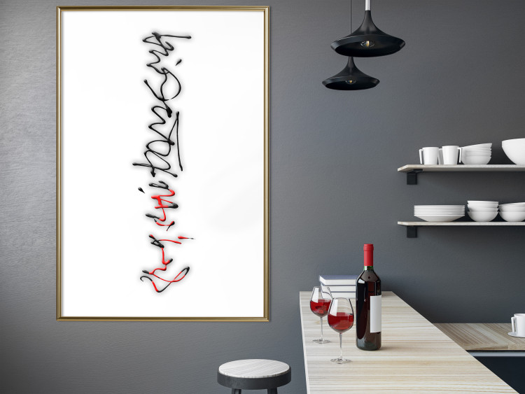 Wall Poster Calligraphy - abstract composition with a vertical blurry inscription 120468 additionalImage 5