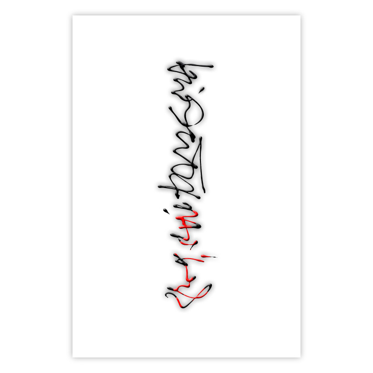 Wall Poster Calligraphy - abstract composition with a vertical blurry inscription 120468 additionalImage 19