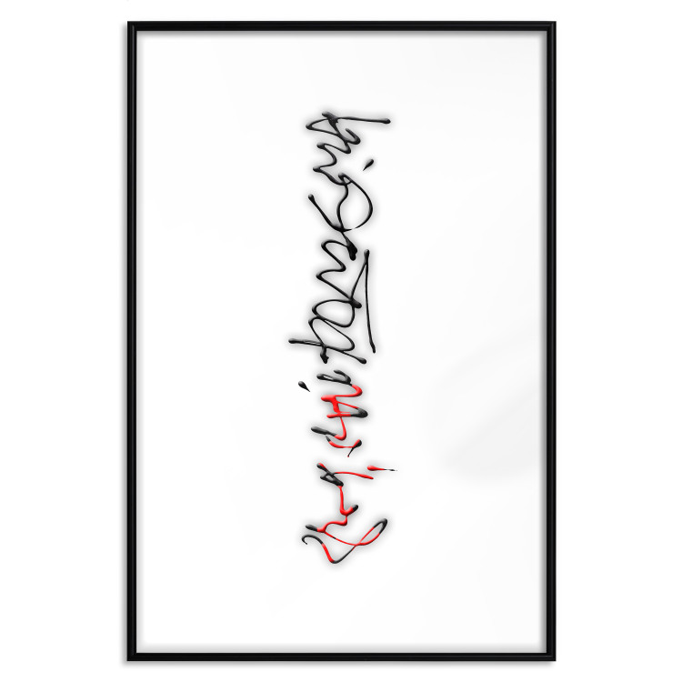 Wall Poster Calligraphy - abstract composition with a vertical blurry inscription 120468 additionalImage 15