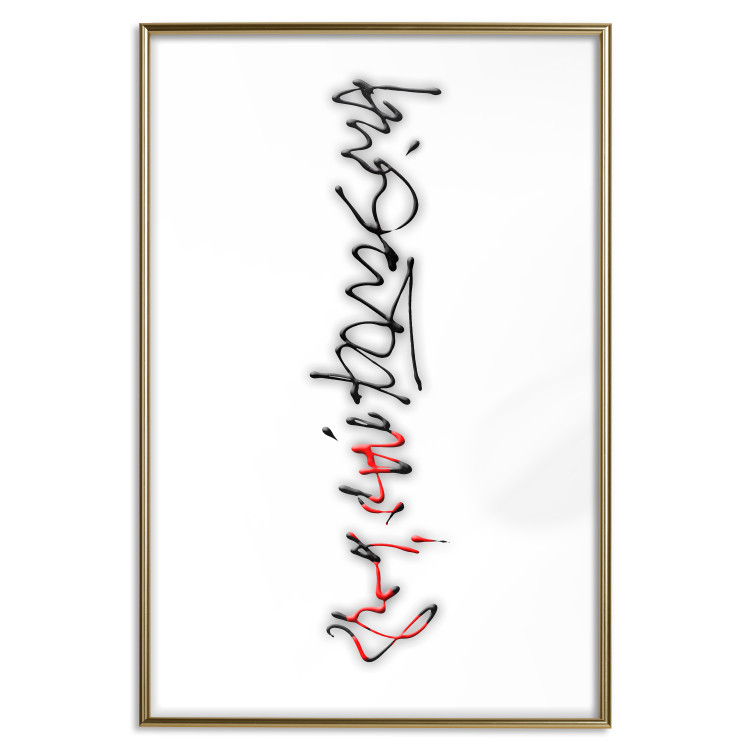Wall Poster Calligraphy - abstract composition with a vertical blurry inscription 120468 additionalImage 16