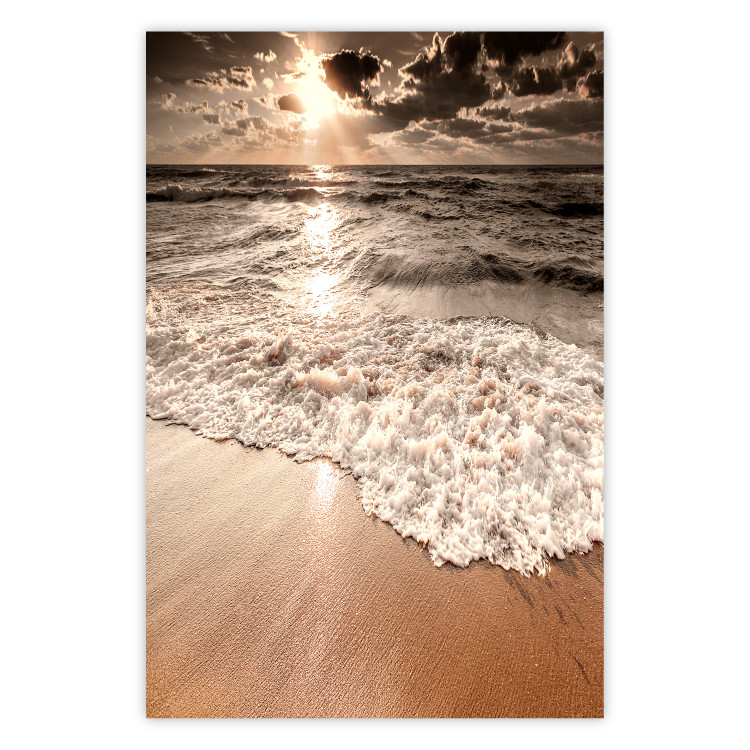 Wall Poster Wave Space - beach and sea landscape against sunlight rays 123768