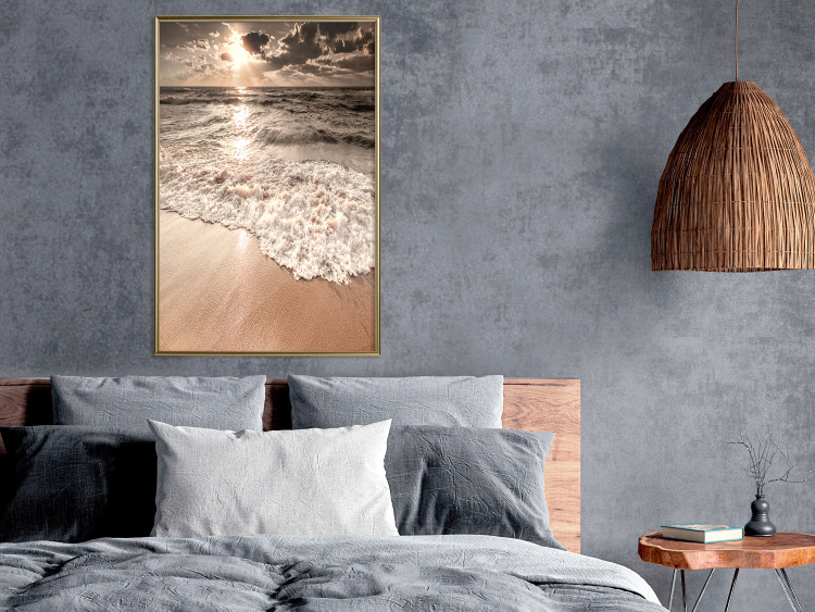 Wall Poster Wave Space - beach and sea landscape against sunlight rays 123768 additionalImage 9