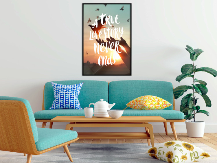 Poster A True Love Story Never Ends - white English text on a nature background 125368 additionalImage 3
