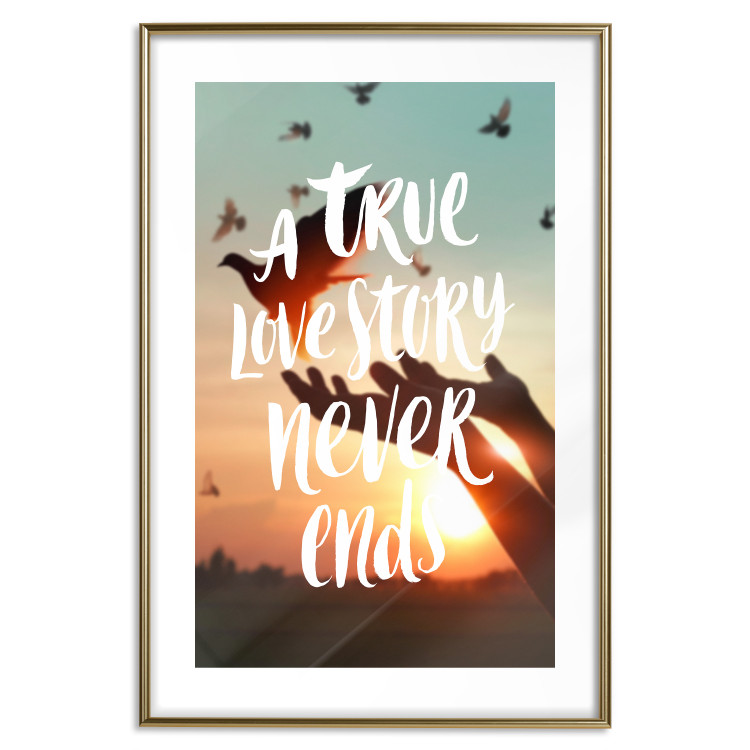 Poster A True Love Story Never Ends - white English text on a nature background 125368 additionalImage 20