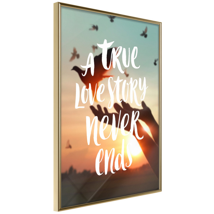 Poster A True Love Story Never Ends - white English text on a nature background 125368 additionalImage 12