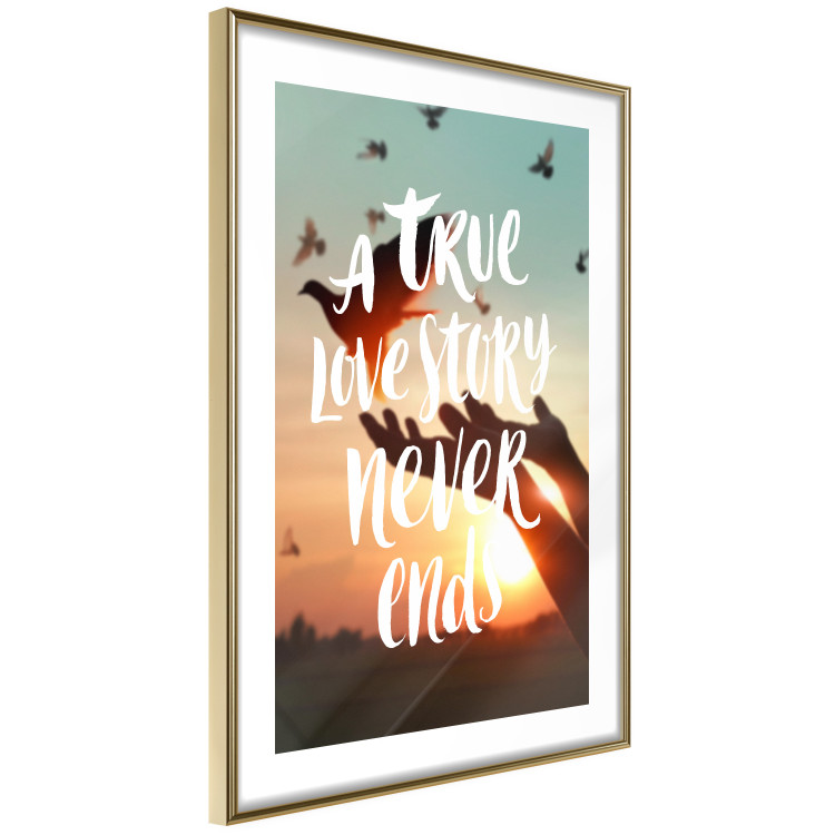 Poster A True Love Story Never Ends - white English text on a nature background 125368 additionalImage 6