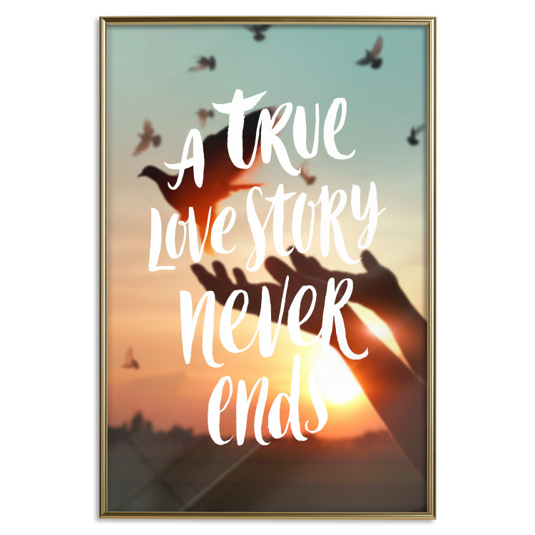 Poster A True Love Story Never Ends - white English text on a nature background 125368 additionalImage 16