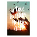 Poster A True Love Story Never Ends - white English text on a nature background 125368