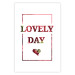 Wall Poster Lovely Day - English text with a red plant motif on a white background 125468 additionalThumb 25