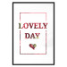 Wall Poster Lovely Day - English text with a red plant motif on a white background 125468 additionalThumb 17