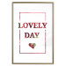 Wall Poster Lovely Day - English text with a red plant motif on a white background 125468 additionalThumb 14