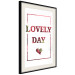 Wall Poster Lovely Day - English text with a red plant motif on a white background 125468 additionalThumb 9