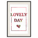 Wall Poster Lovely Day - English text with a red plant motif on a white background 125468 additionalThumb 18