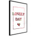 Wall Poster Lovely Day - English text with a red plant motif on a white background 125468 additionalThumb 12