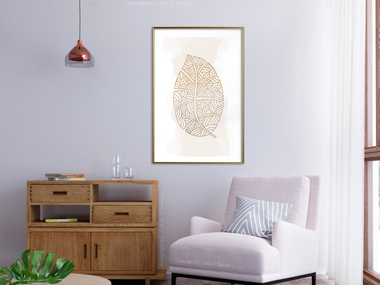 Poster Intricate Nature - abstract leaf with multiple patterns on a white background 125668 additionalImage 13