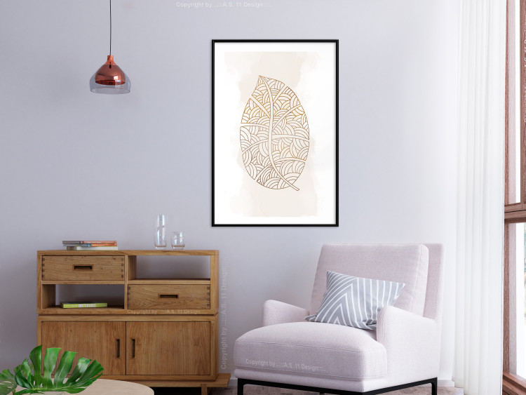Poster Intricate Nature - abstract leaf with multiple patterns on a white background 125668 additionalImage 4