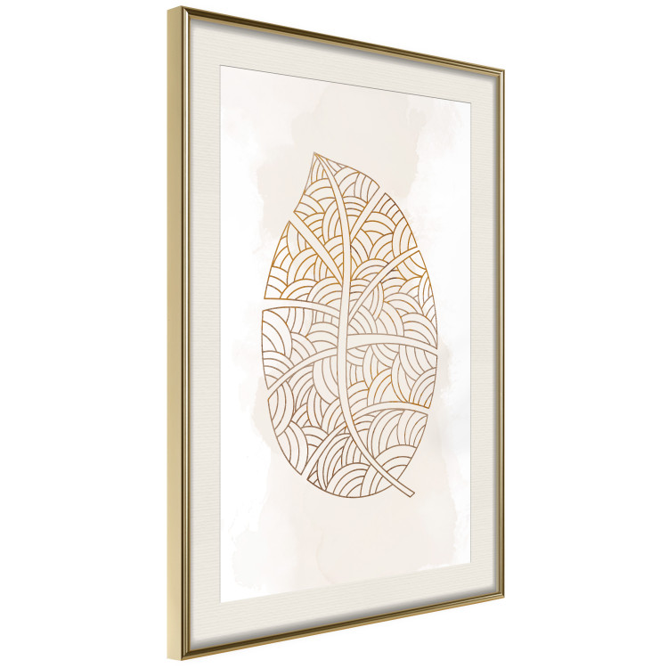 Poster Intricate Nature - abstract leaf with multiple patterns on a white background 125668 additionalImage 2