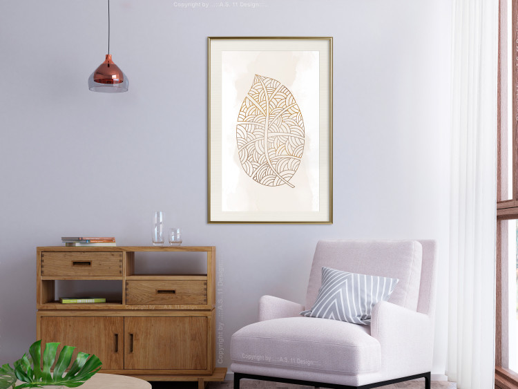 Poster Intricate Nature - abstract leaf with multiple patterns on a white background 125668 additionalImage 21