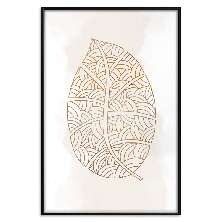 Poster Intricate Nature - abstract leaf with multiple patterns on a white background 125668 additionalImage 24