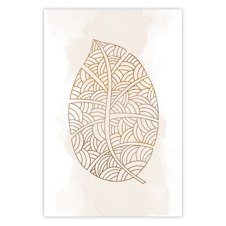 Poster Intricate Nature - abstract leaf with multiple patterns on a white background 125668