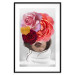 Wall Poster White Sweater - abstract woman with colorful flowers on light background 127868 additionalThumb 17