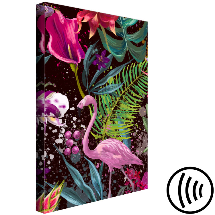 Canvas Land of Flamingos (1-part) vertical - bird on an abstract background 128768 additionalImage 6