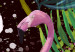 Canvas Land of Flamingos (1-part) vertical - bird on an abstract background 128768 additionalThumb 4