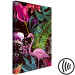Canvas Land of Flamingos (1-part) vertical - bird on an abstract background 128768 additionalThumb 6