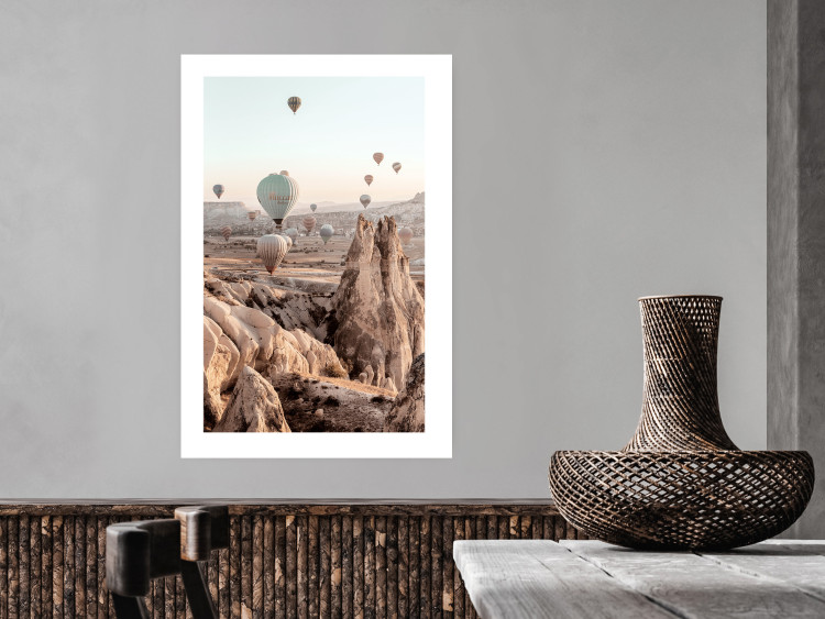 Wall Poster Magical Journey - landscape overlooking stone peaks and hot air balloons 129468 additionalImage 9