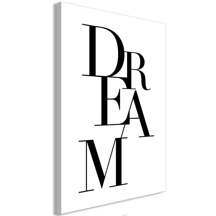 Canvas Print Black Dream (1-part) vertical - abstract black and white inscriptions 129568 additionalImage 2