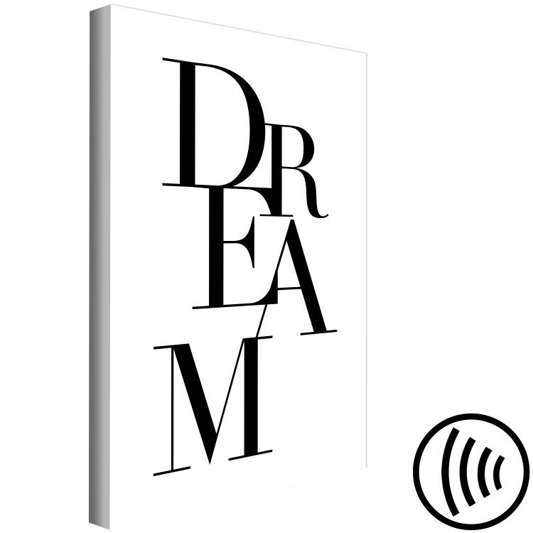 Canvas Print Black Dream (1-part) vertical - abstract black and white inscriptions 129568 additionalImage 6