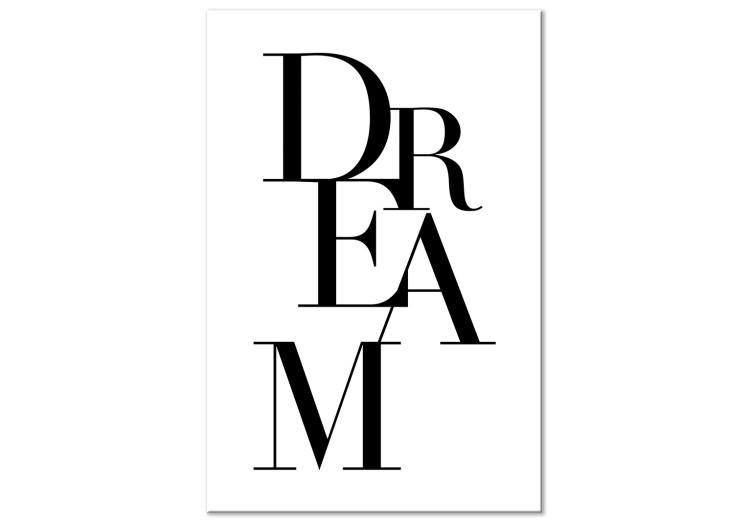 Canvas Print Black Dream (1-part) vertical - abstract black and white inscriptions 129568