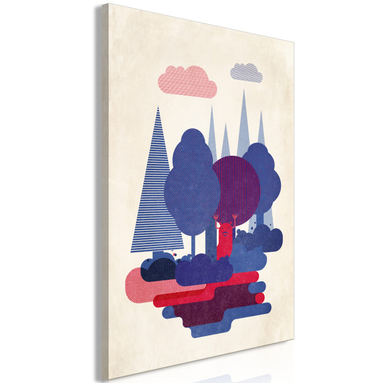 Canvas Forest Creatures (1-piece) Vertical - abstract trees with animals 129868 additionalImage 2