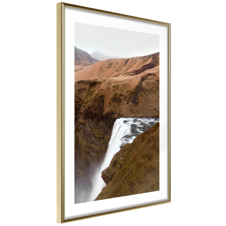 Wall Poster Rusty Hills - landscape of a river forming a waterfall against brown mountains 130268 additionalImage 7