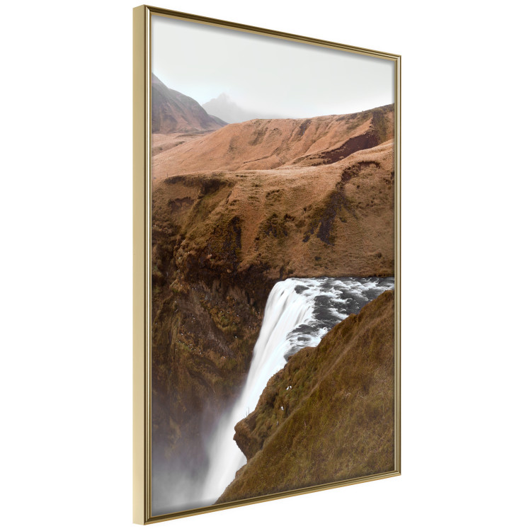 Wall Poster Rusty Hills - landscape of a river forming a waterfall against brown mountains 130268 additionalImage 12