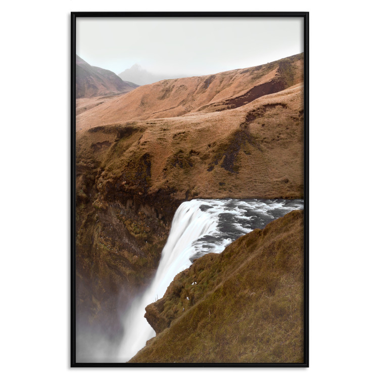 Wall Poster Rusty Hills - landscape of a river forming a waterfall against brown mountains 130268 additionalImage 14