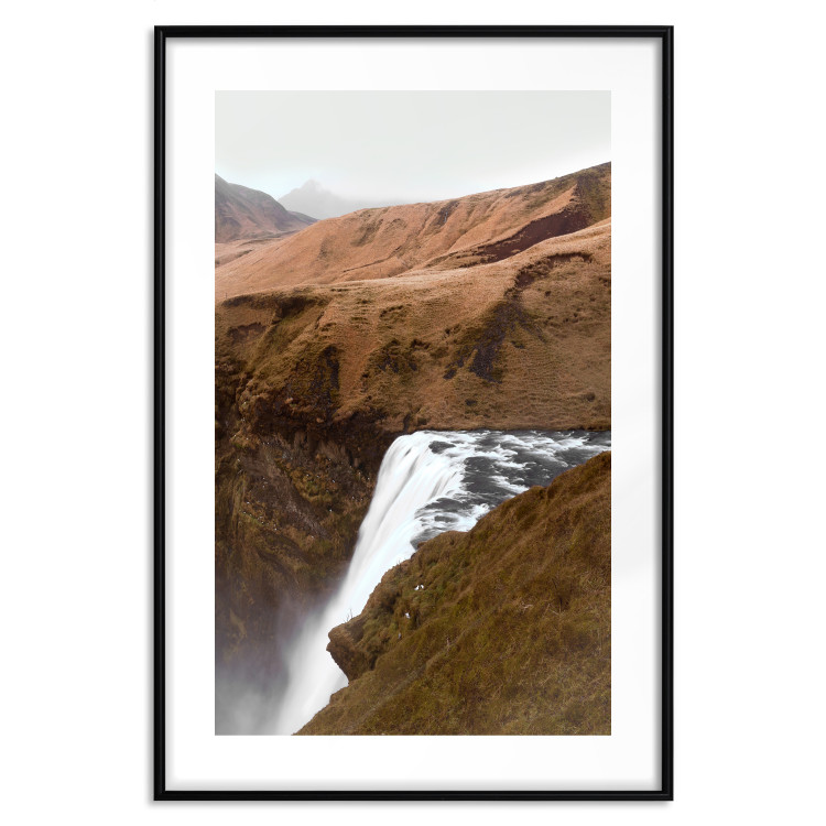 Wall Poster Rusty Hills - landscape of a river forming a waterfall against brown mountains 130268 additionalImage 17
