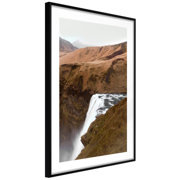 Wall Poster Rusty Hills - landscape of a river forming a waterfall against brown mountains 130268 additionalImage 6