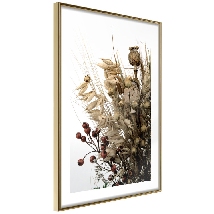 Poster Golden Notebook - autumn plants on a white background in a boho motif 130468 additionalImage 9