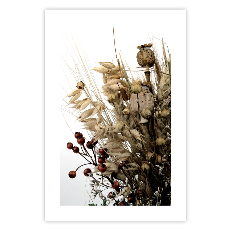 Poster Golden Notebook - autumn plants on a white background in a boho motif 130468 additionalImage 25
