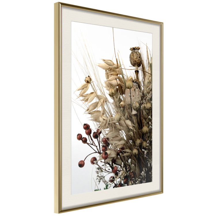 Poster Golden Notebook - autumn plants on a white background in a boho motif 130468 additionalImage 3