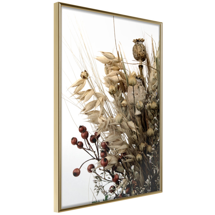 Poster Golden Notebook - autumn plants on a white background in a boho motif 130468 additionalImage 12